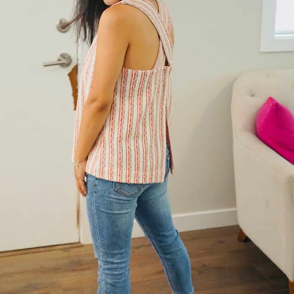 Madewell back cross neck top